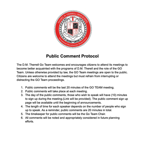 Public Comment Protocol